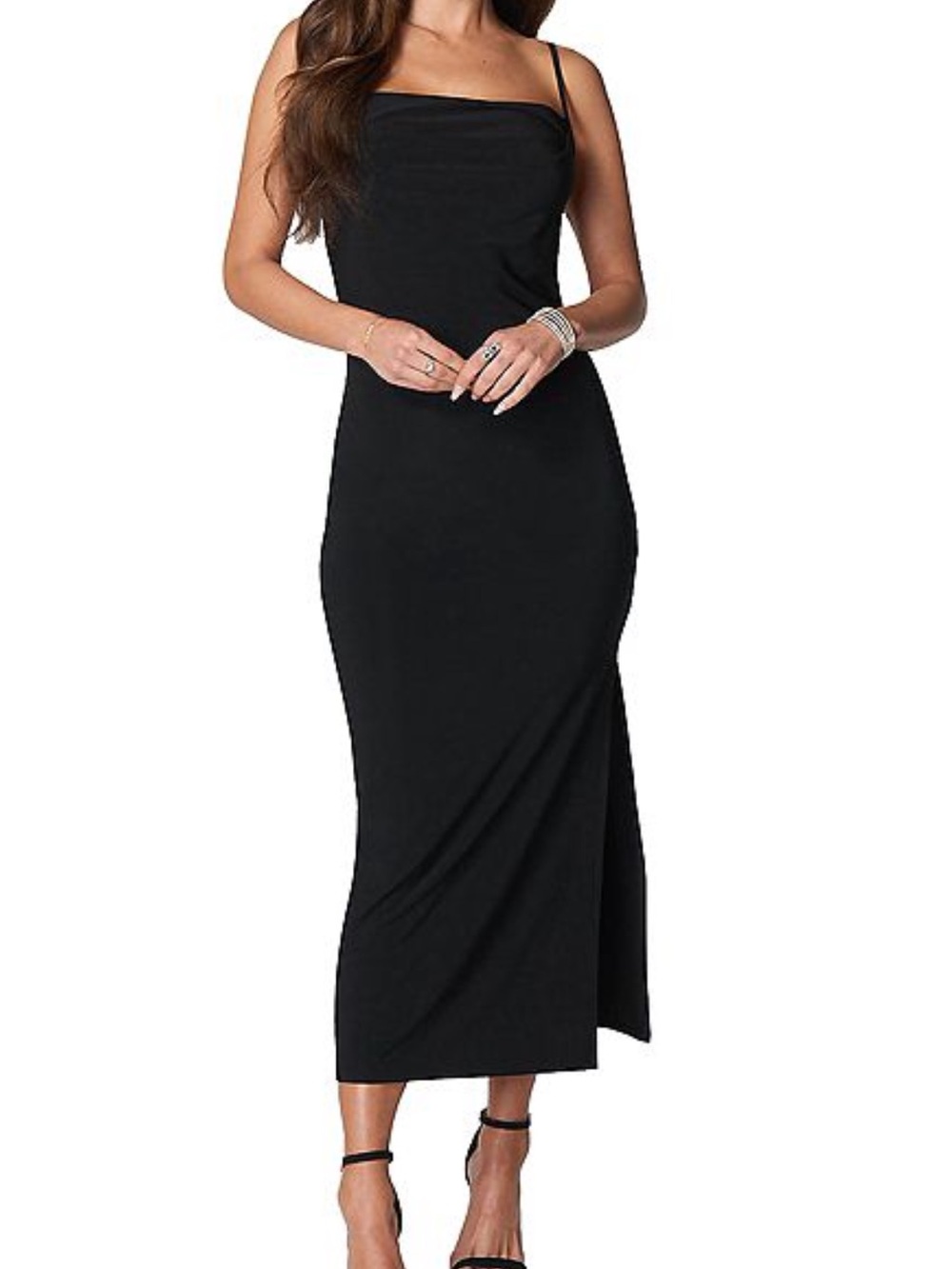 bebe Black Cowl Neck Maxi Dress
